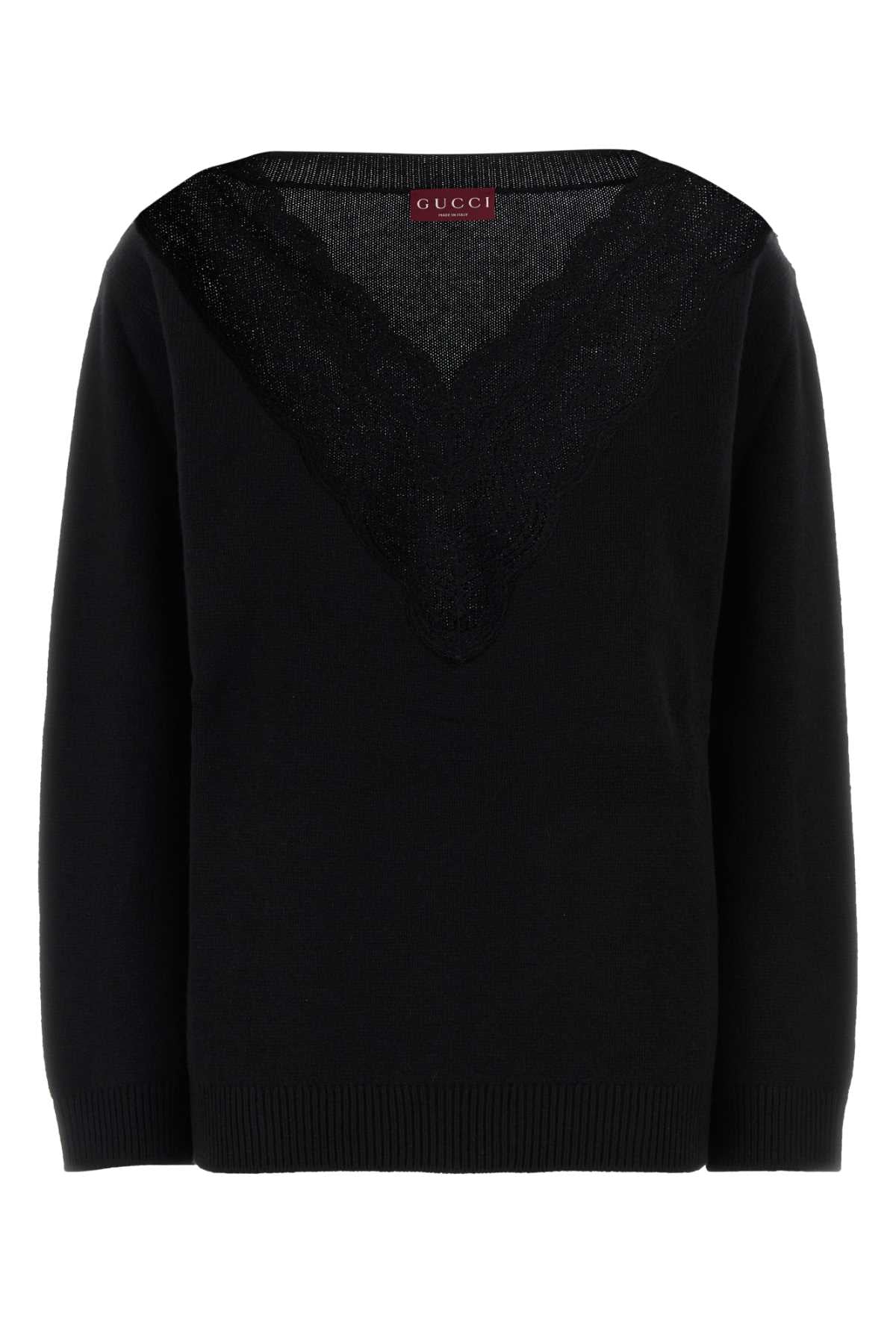 Wool-Cashmere Blend Sweater — Black