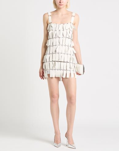 Woman Mini dress White Size 6 Synthetic fibers, Polyester, Brass
