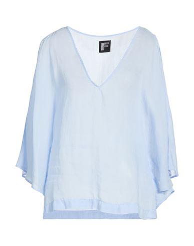 Woman Top Sky blue Size L Ramie