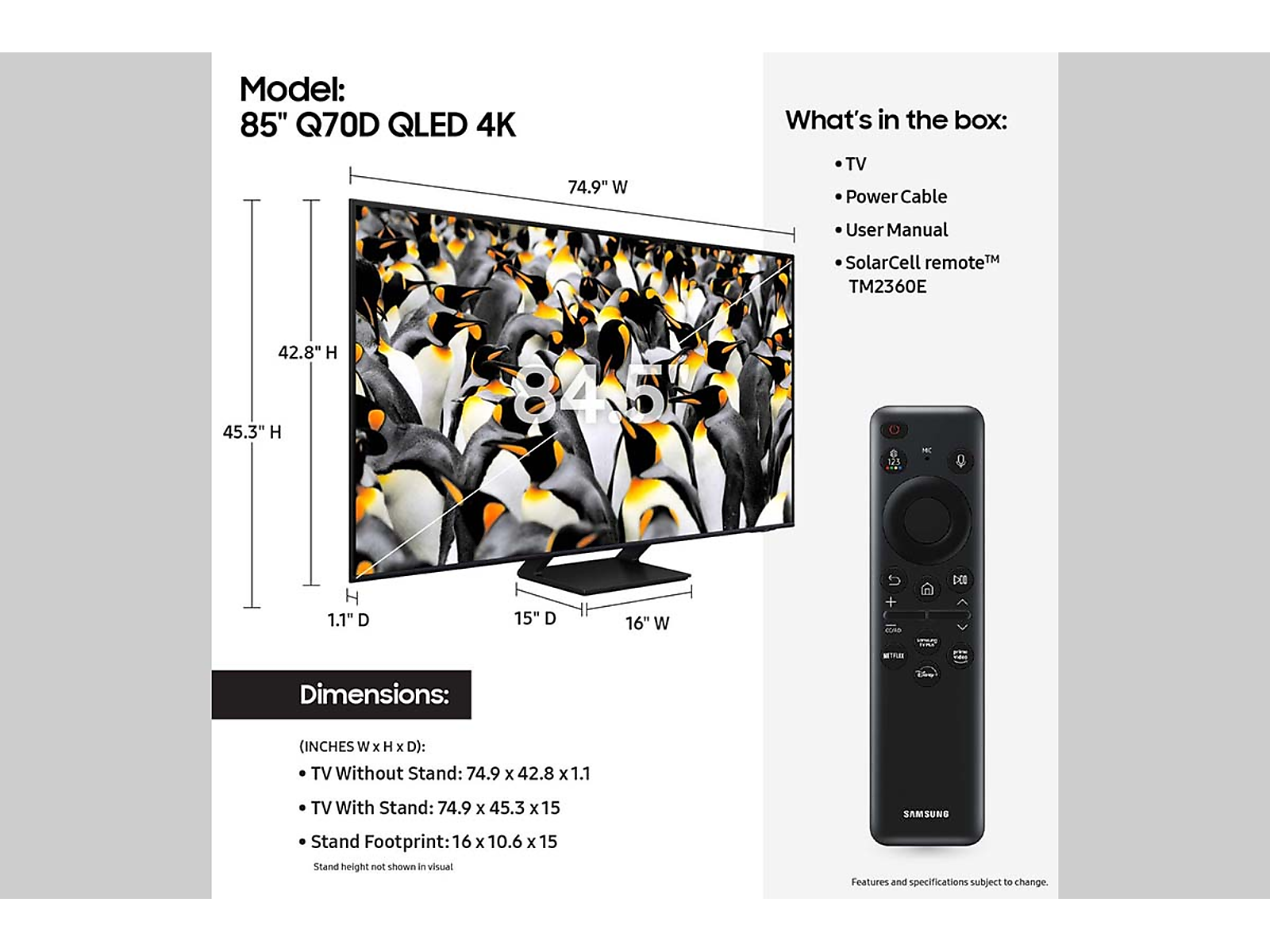 85" Class QLED 4K Q70D
