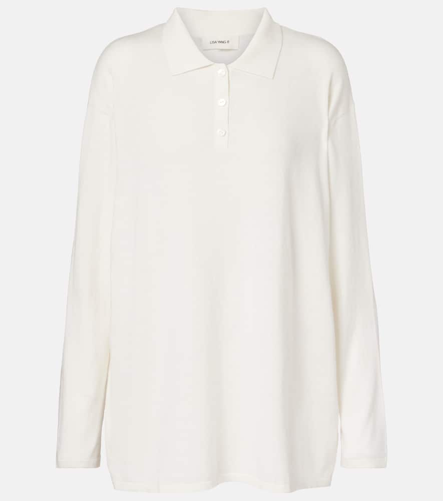 Caisa cotton and cashmere polo sweater