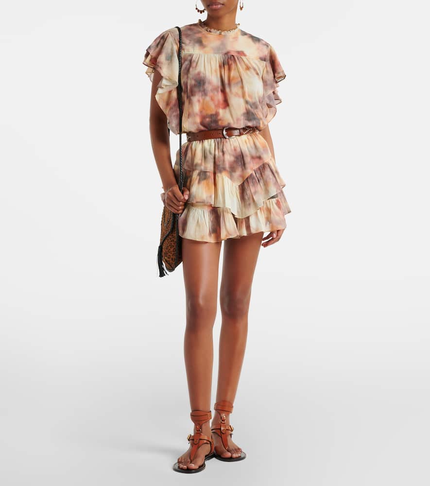 Jocadia printed ruffled cotton skort