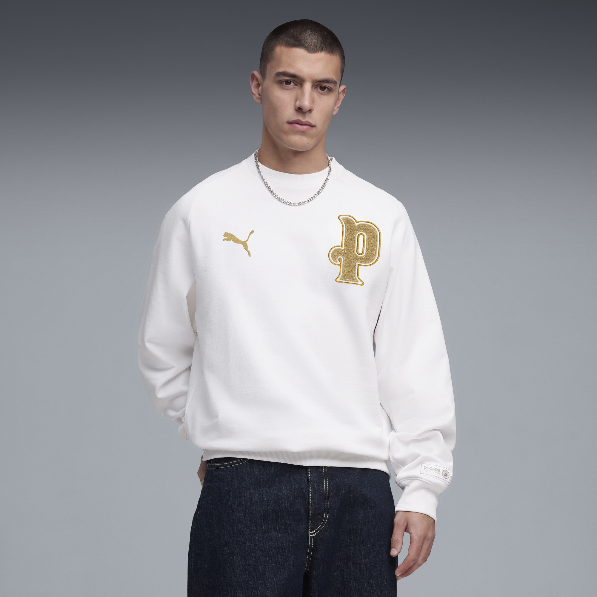 PUMA Manchester City Anniversary Men's Crewneck Soccer Sweatshirt in White