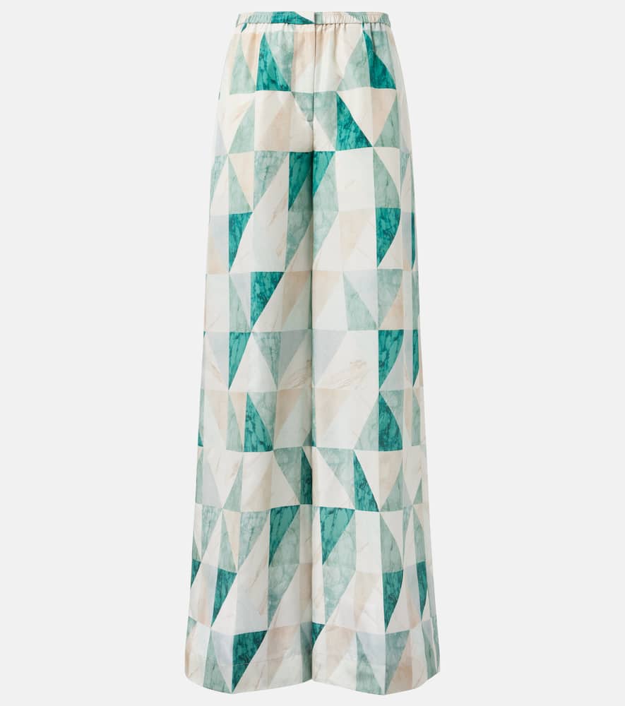 Thoresby printed silk wide-leg pants
