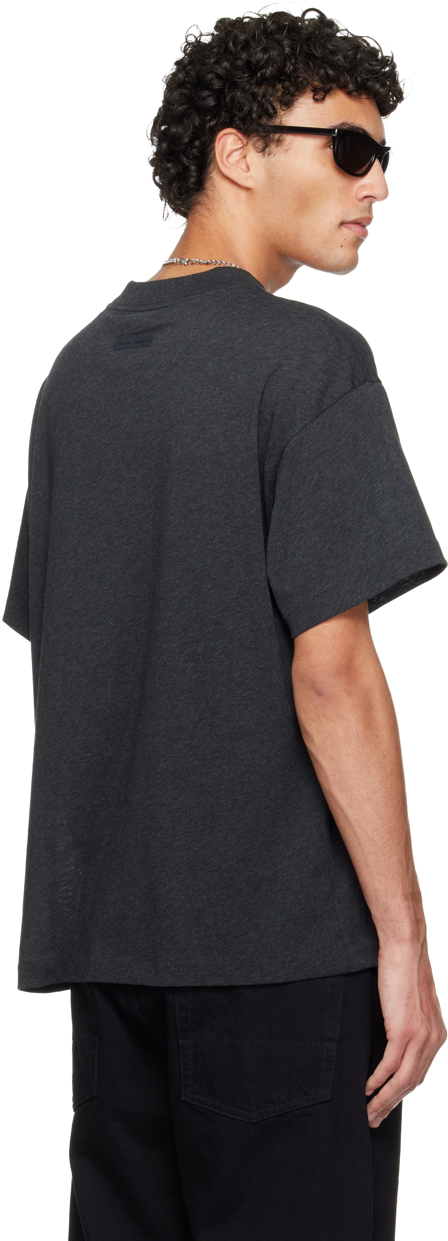 Gray Holiday Embroidered Essential T-shirt