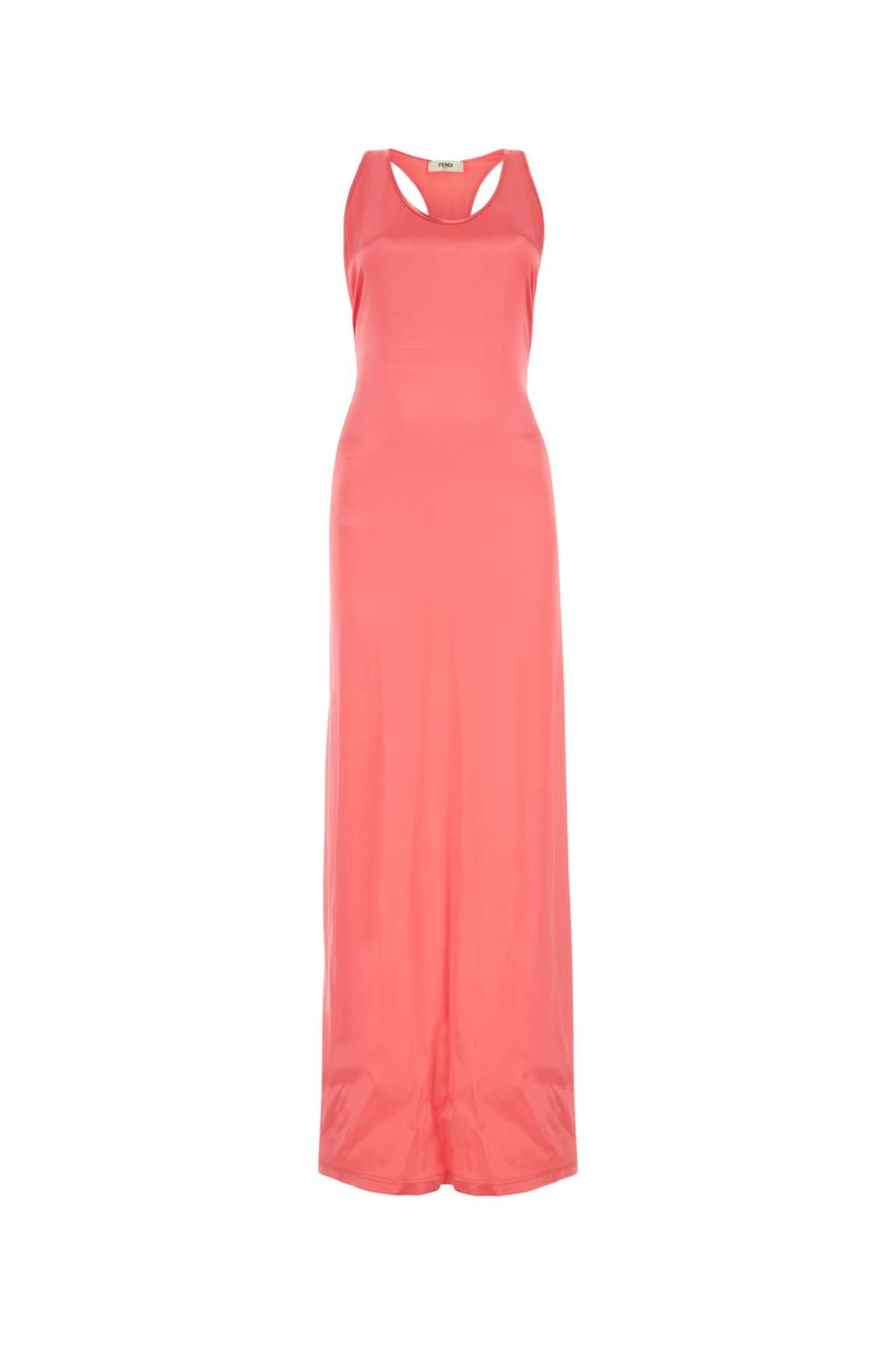 Viscose Satin Maxi Dress — Pink