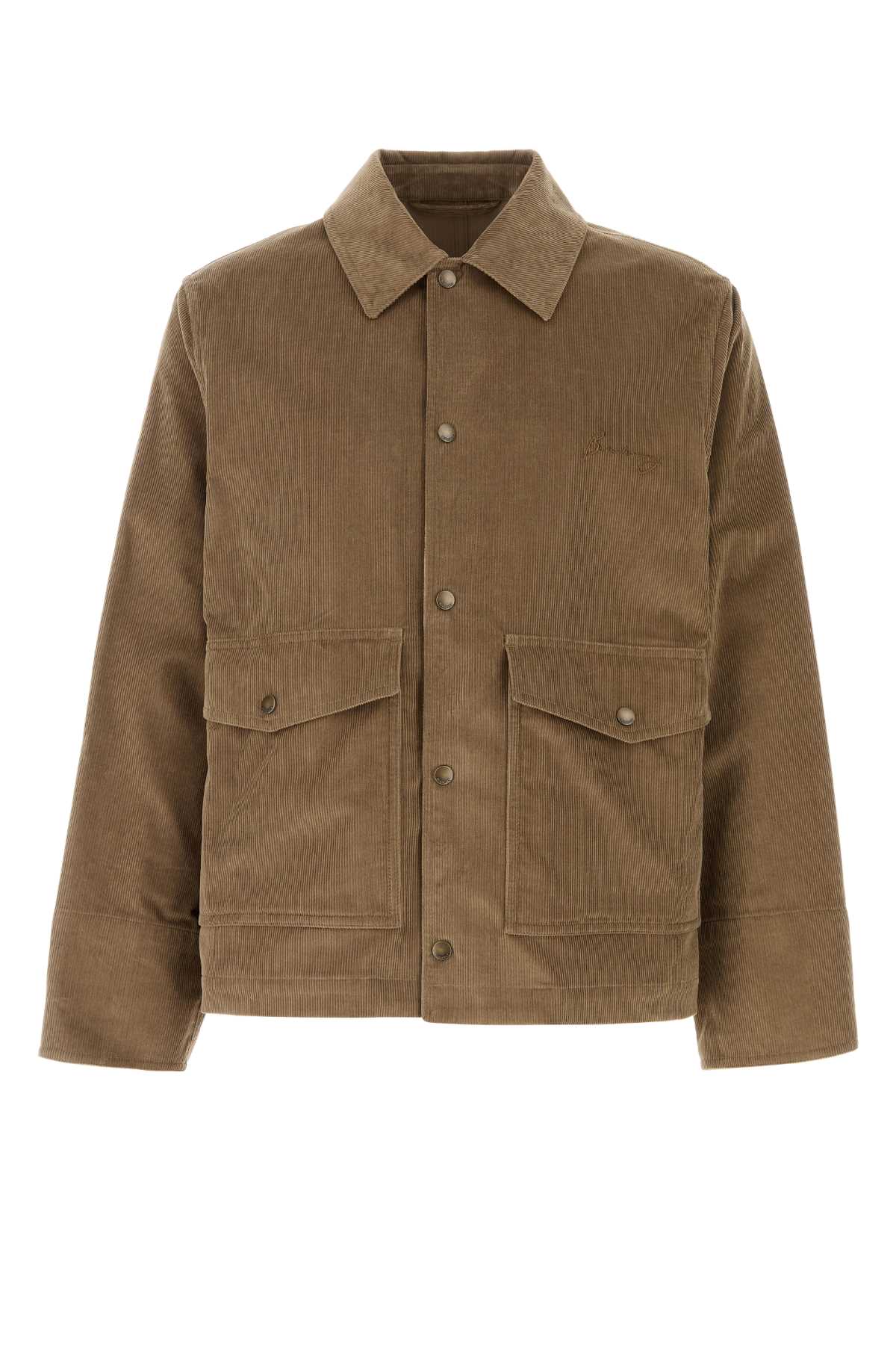 Corduroy Jacket With Logo Embroidery