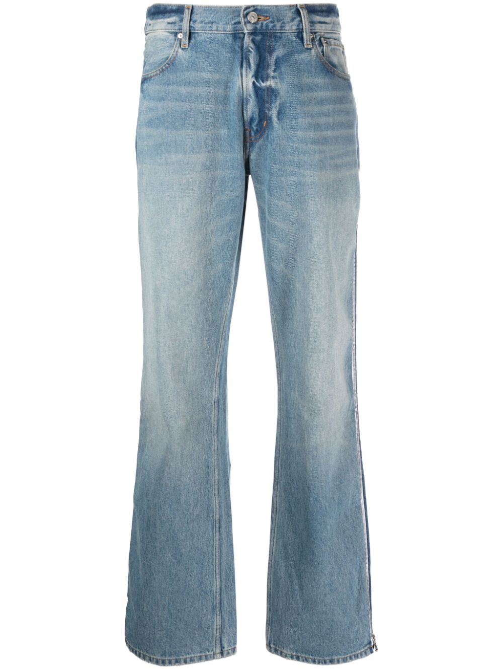Wide-leg zipped jeans - Blue