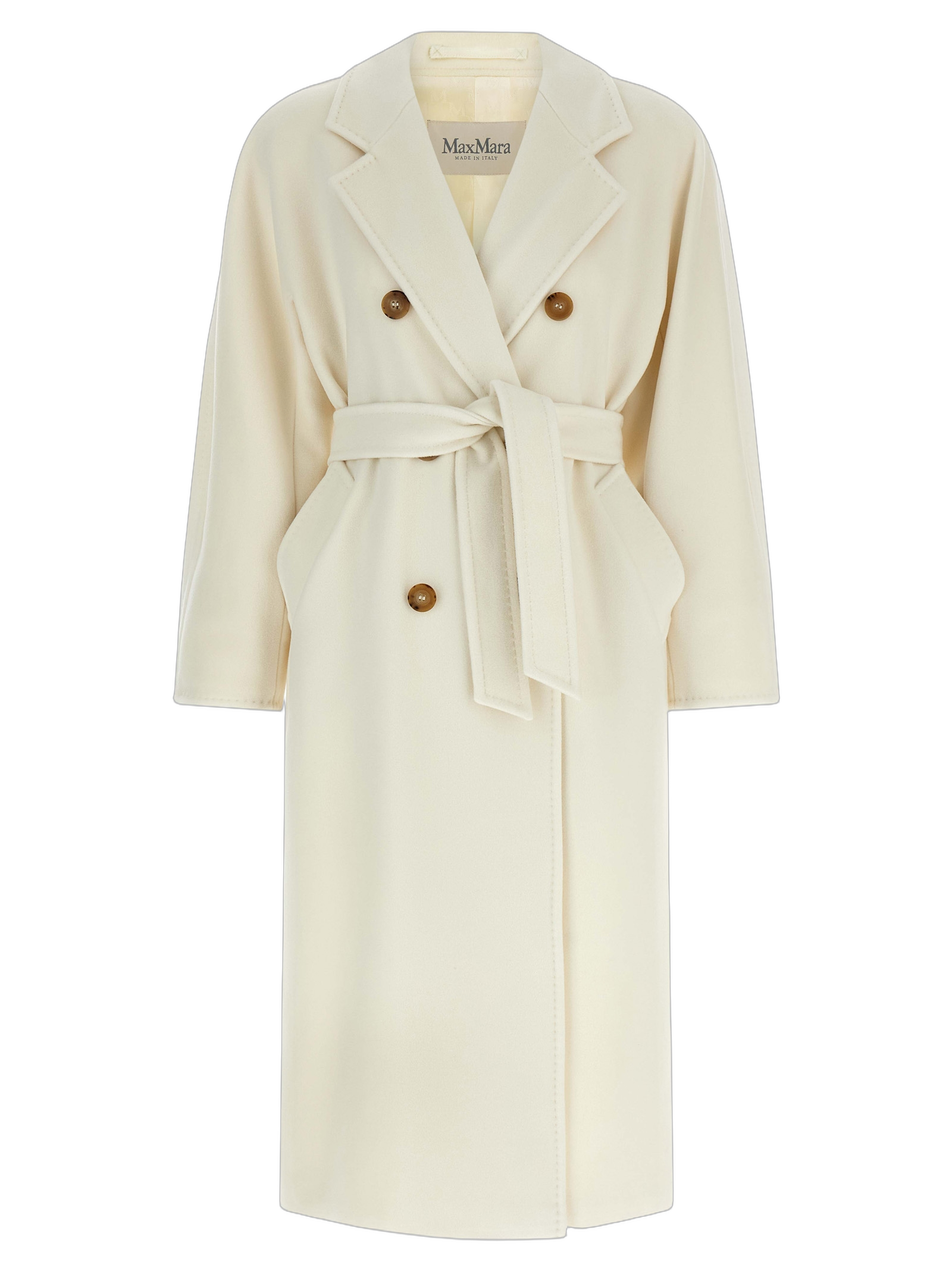 Virgin Wool Blend Coat — White
