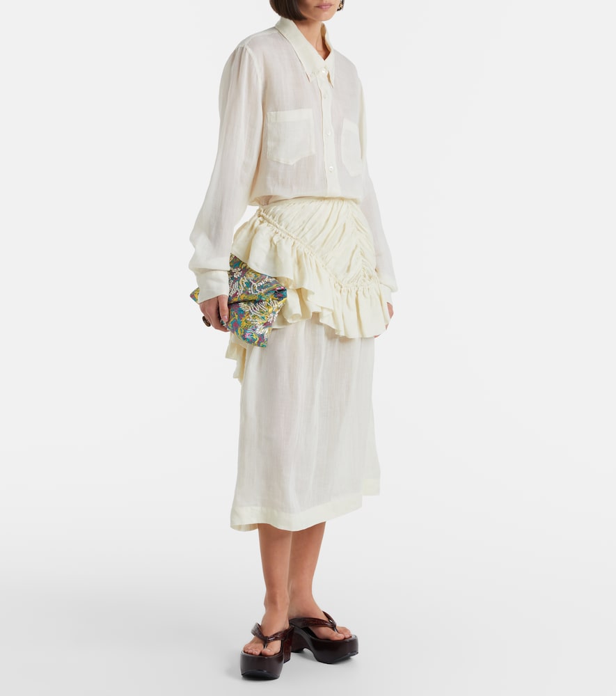 Oversized ramie shirt