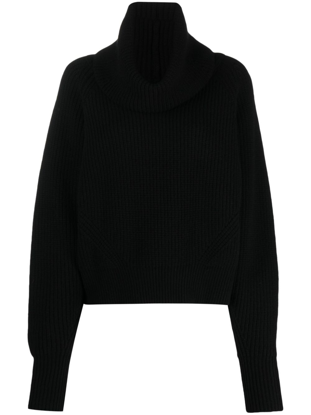 Roll-neck ribbed jumper - Black