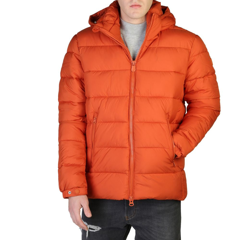 Quilted Nylon Down Jacket — Orange
