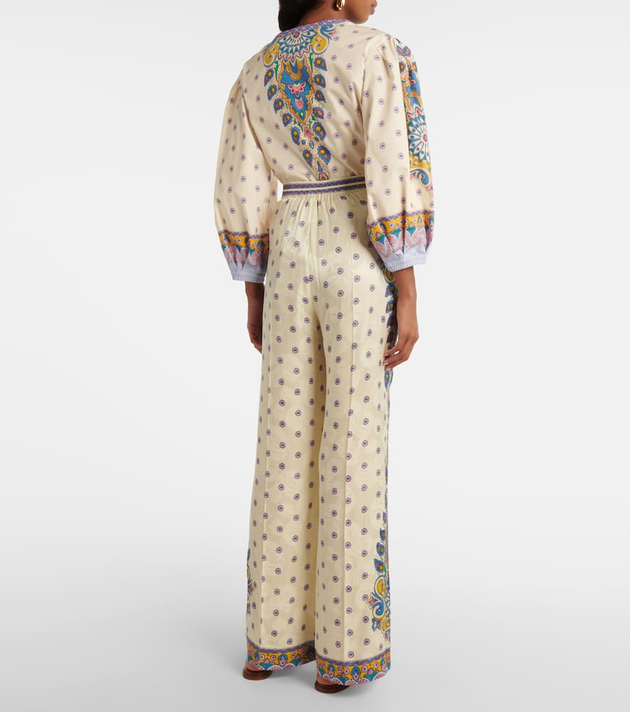 Printed high-rise straight pants