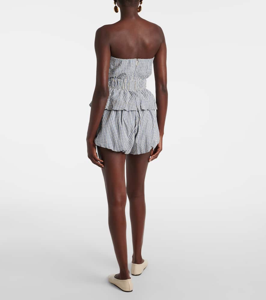 Aurelia gingham strapless cotton top