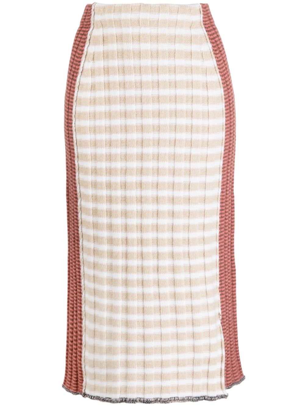Check-print knitted skirt - Multicolour