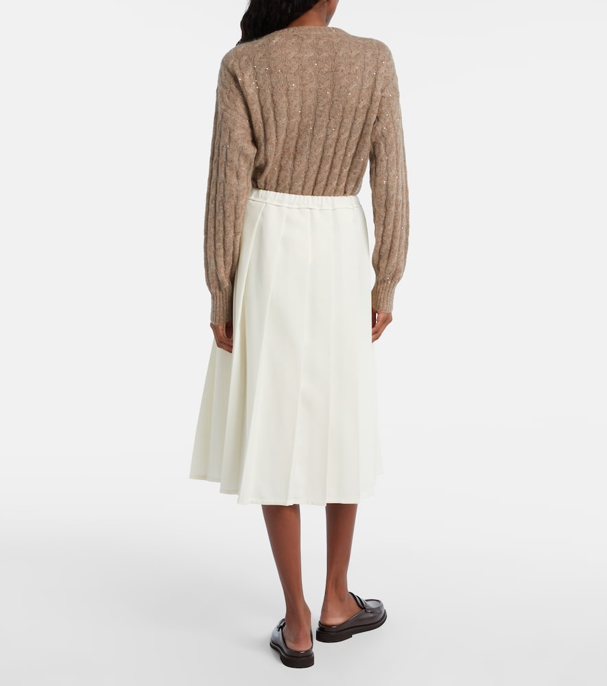 Pleated midi skirt