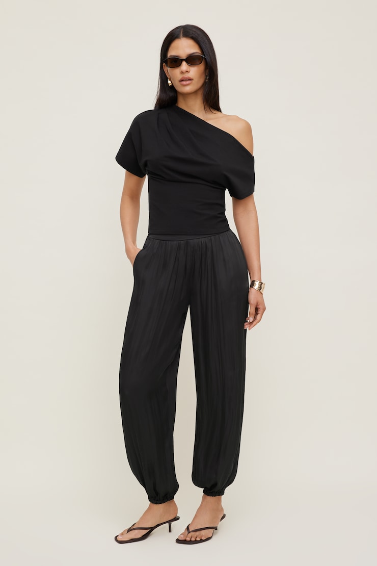 Alexa Cotton Spandex T Shirt - Black - Women Clothing