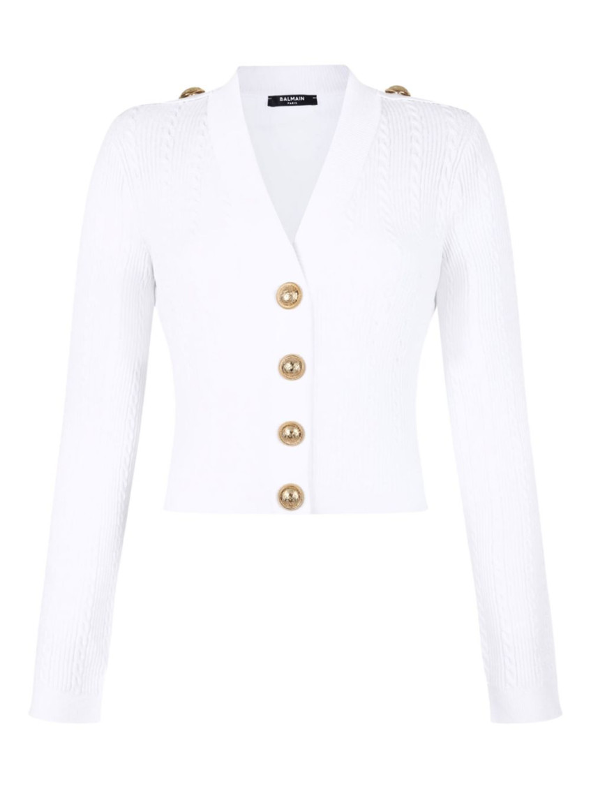 Ribbed And Braided Cardigan