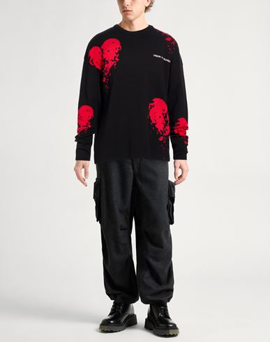 Man Sweater Black Size L Cotton