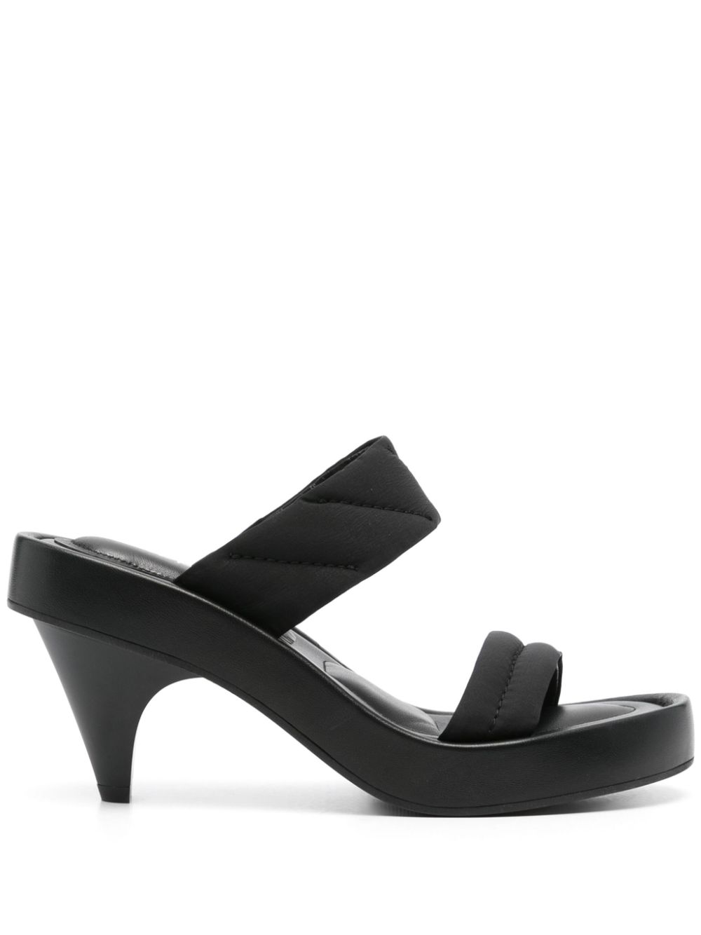 65mm leather sandals - Black