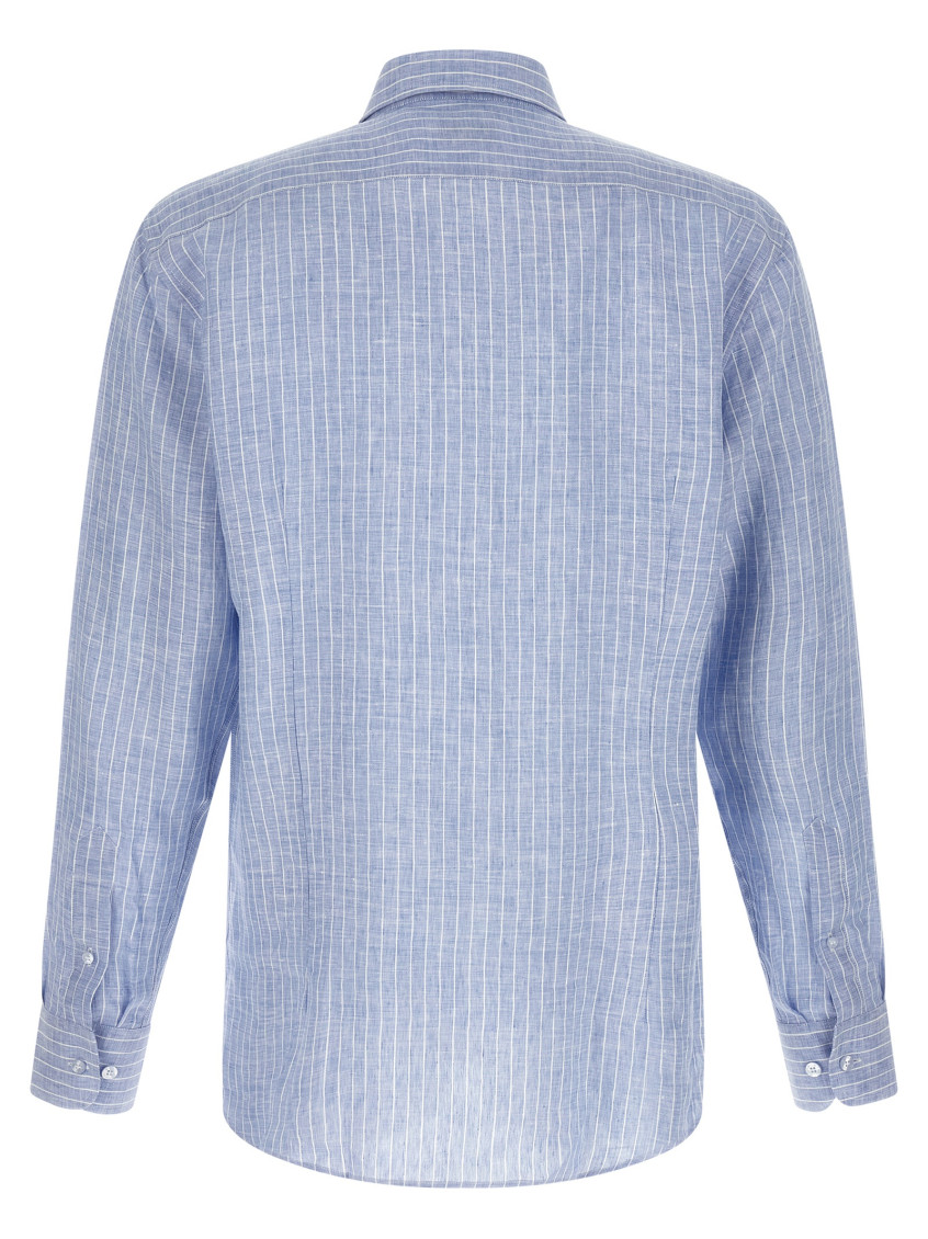 Striped Linen Shirt Shirt And Blouse Light Blue