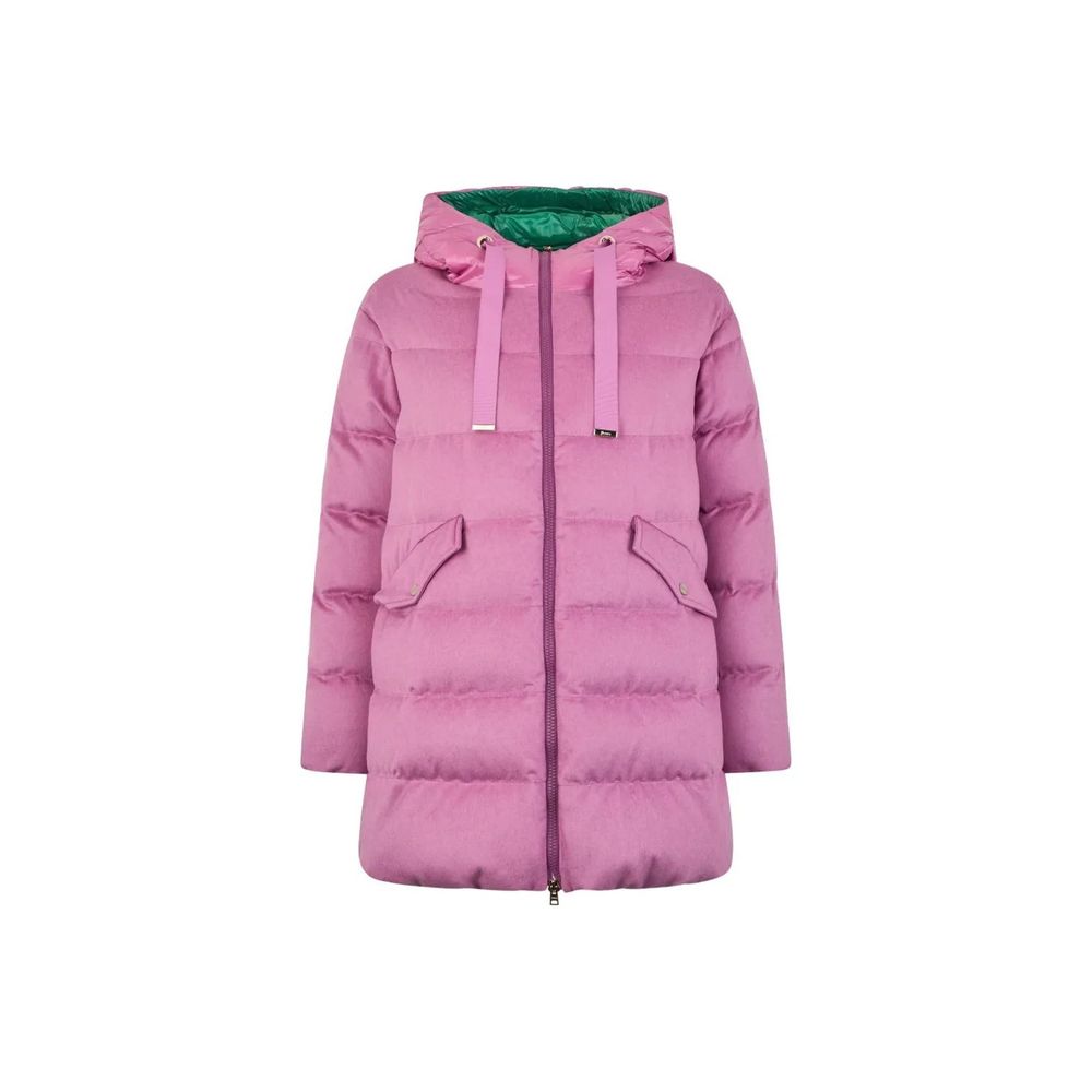 Cashmere & Silk Blend Down Jacket — Pink