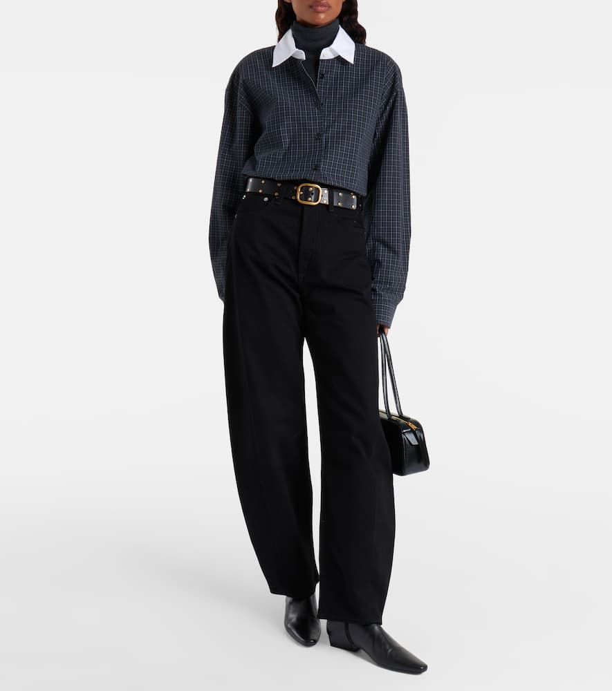Luna Pieced mid-rise barrel-leg jeans