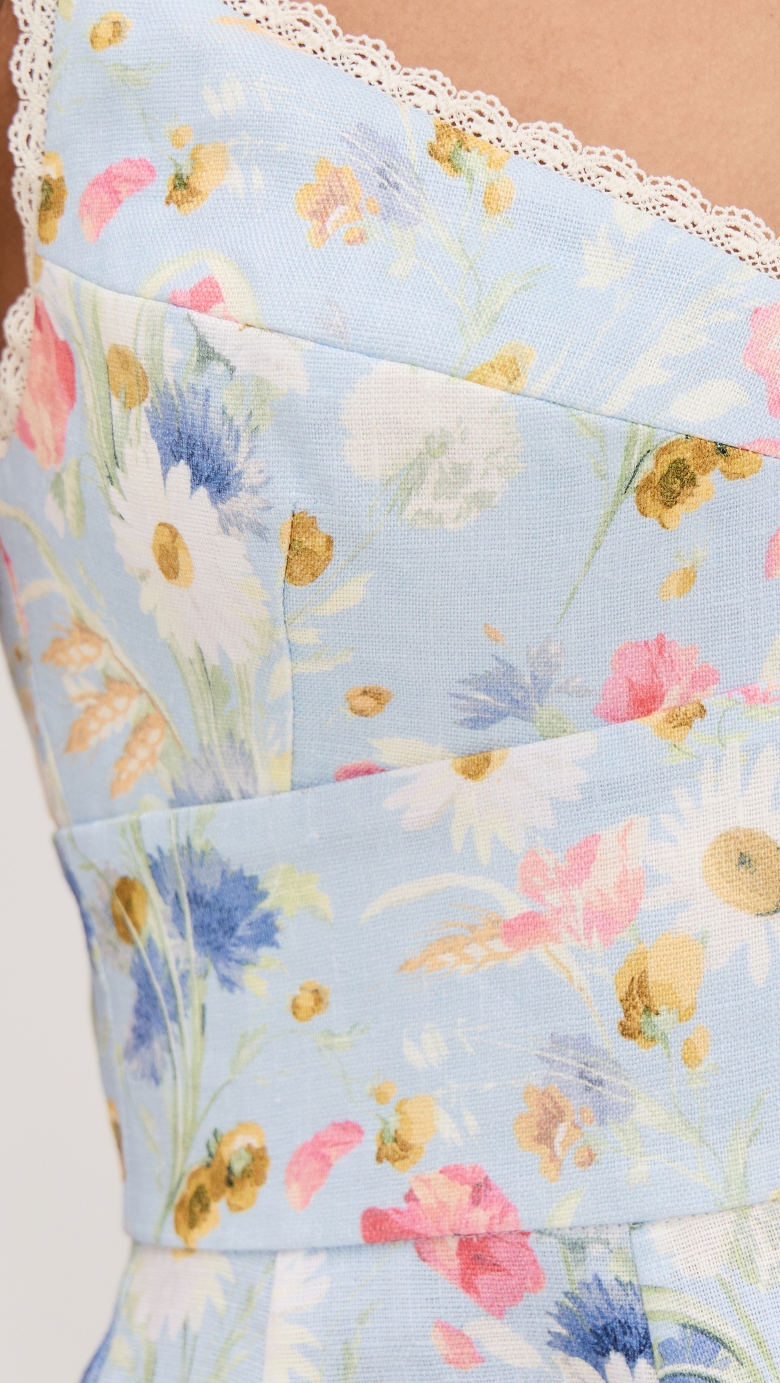 Zimmermann Lucky Picnic Mini Dress Blue Bouquet Floral