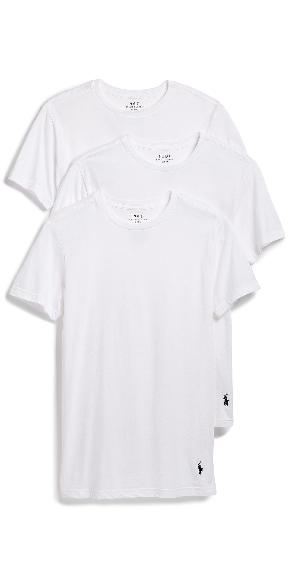Slim Fit Cotton Crew Tee 3 Pack White