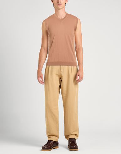 Man Sweater Camel Size 36 Cotton