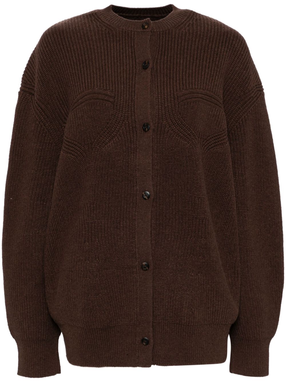 Long-sleeved button-up cardigan - Yellow