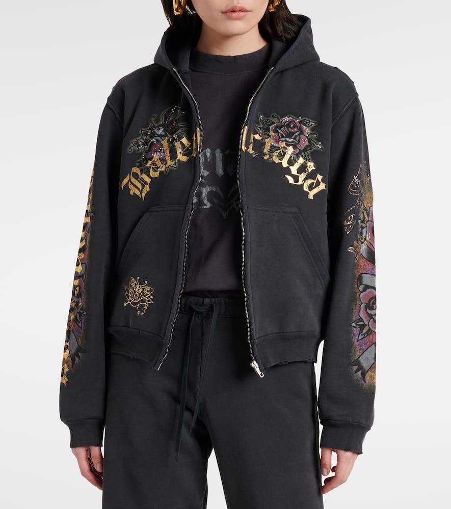 Balenciaga Tacky Tattoo distressed cotton fleece hoodie