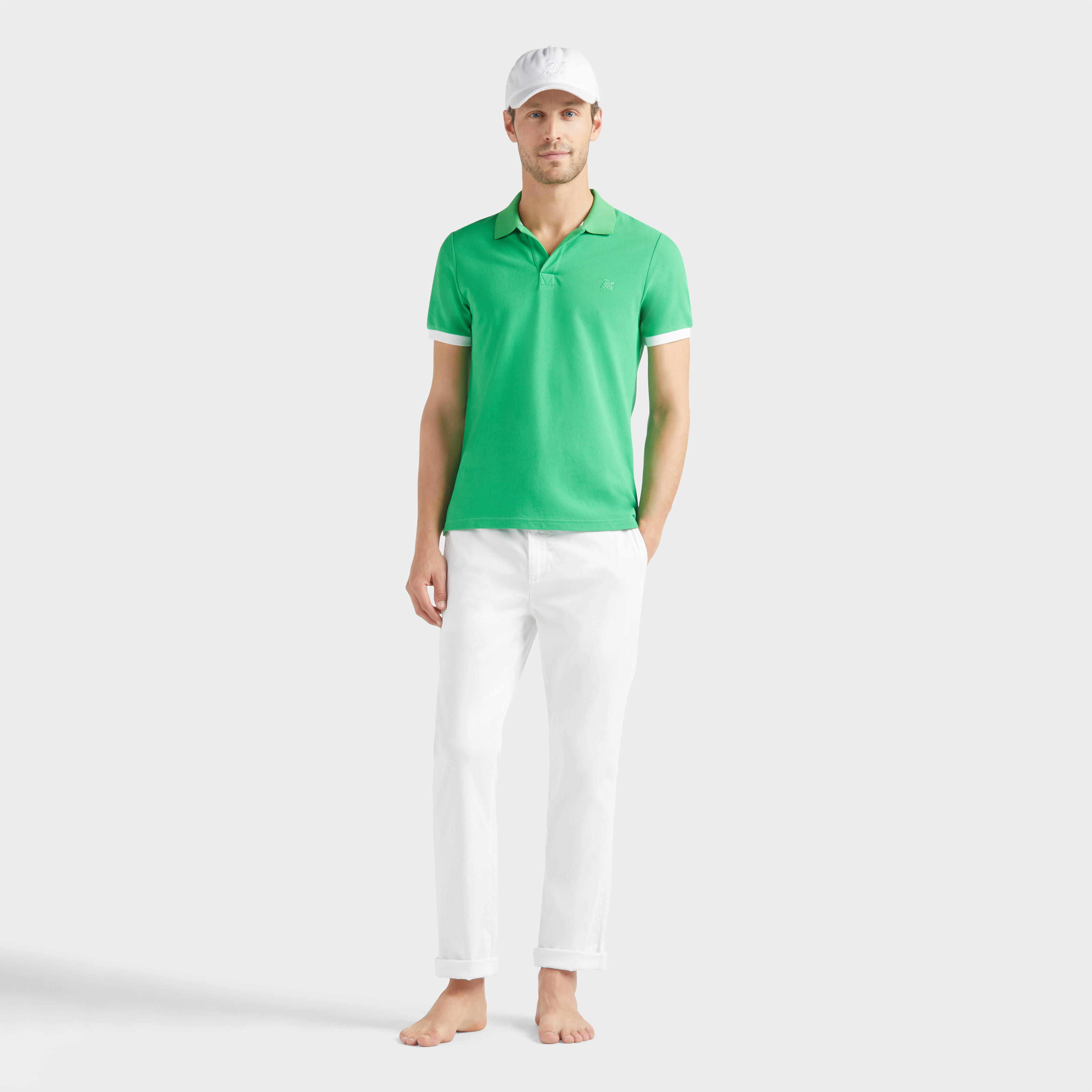Men Elastic Waistband Tencel Satin Pants - Jeans - Clemence - White