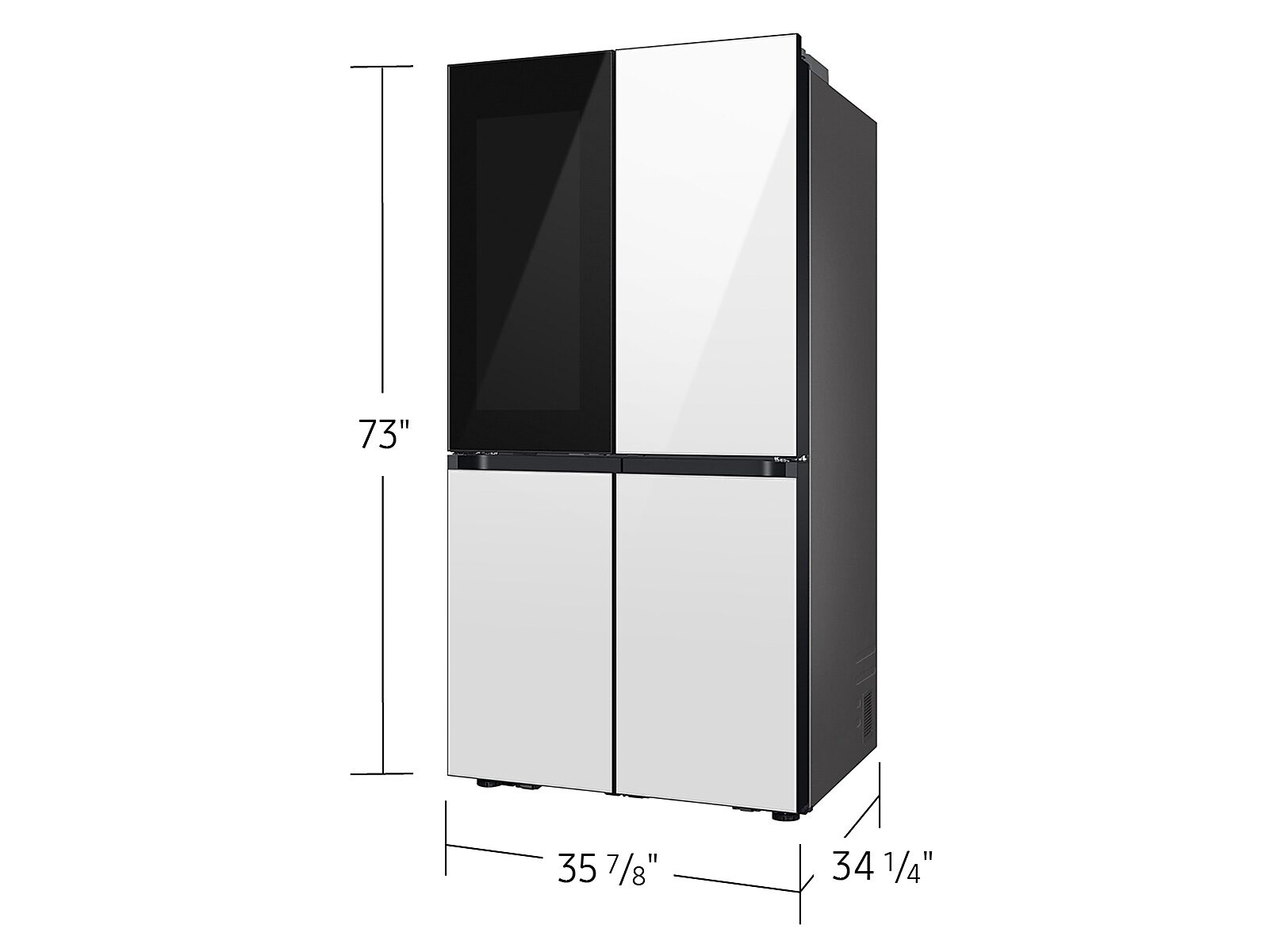 Bespoke 4-Door Flex™ Refrigerator (29 cu. ft.) with Beverage Zone™ and Auto Open Door in White Glass(RF29DB970012AA)