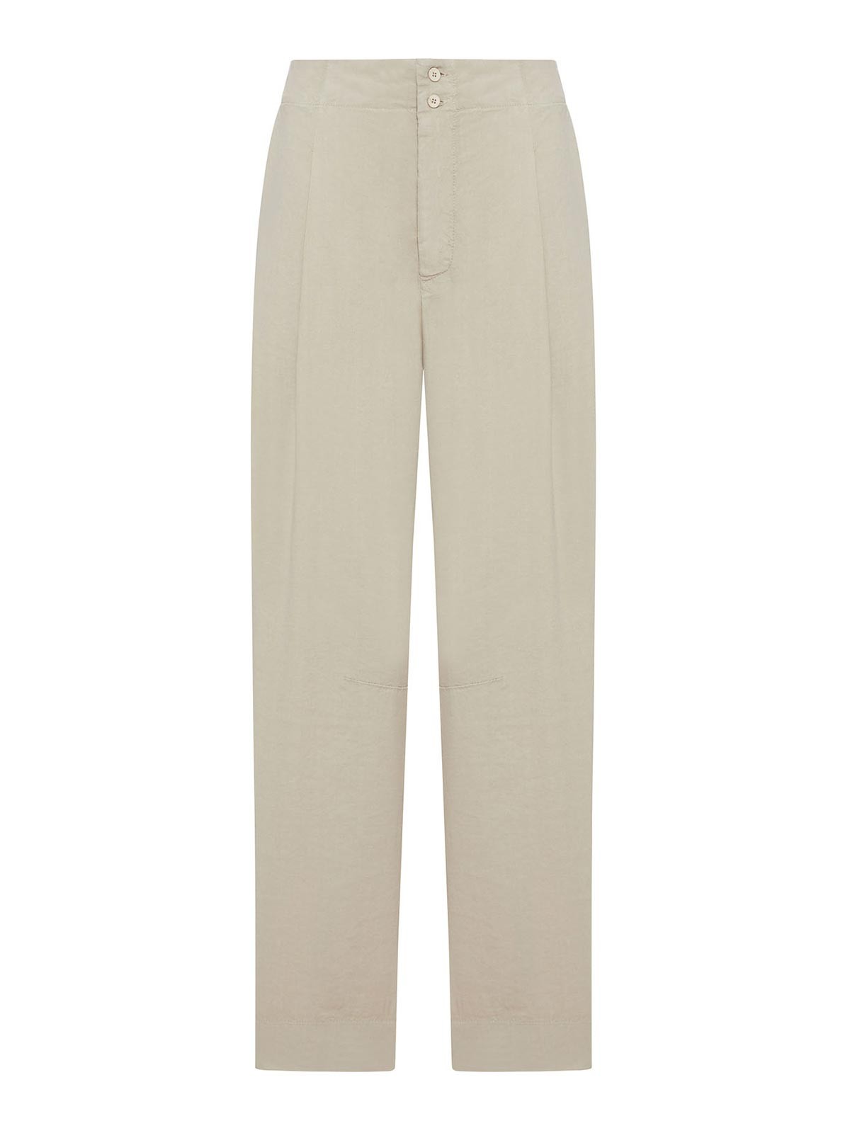 High-Waisted Cotton Trousers