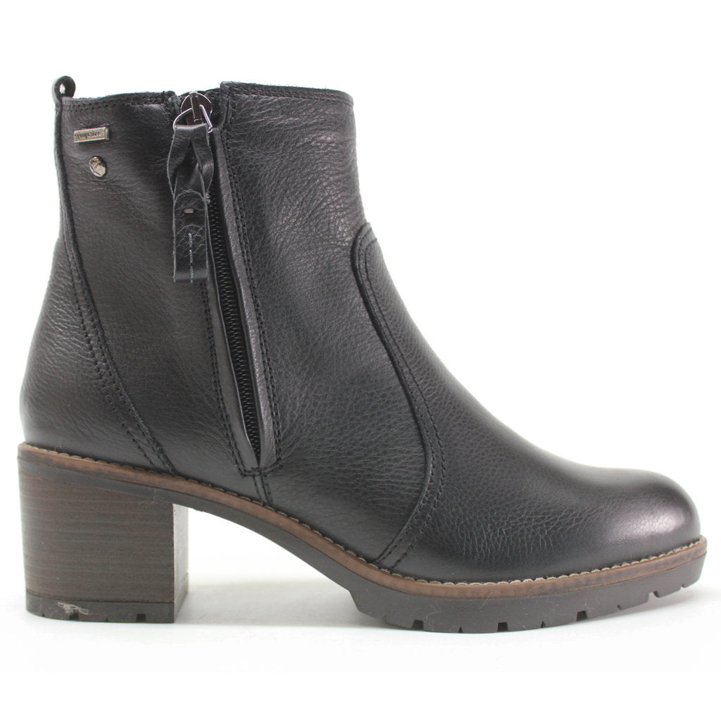 Pikolinos Llanes Calfskin Leather Women's Zip Up Mid Heel Boots