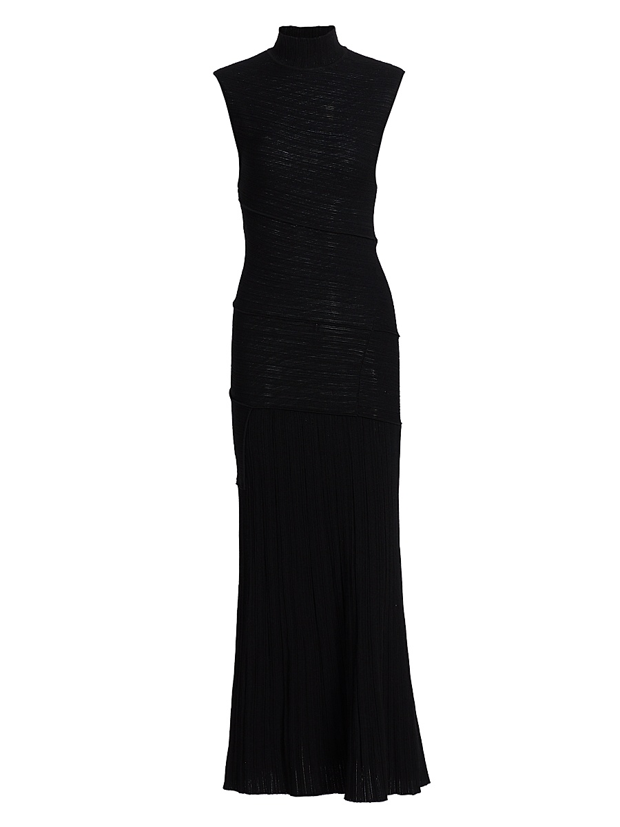 Women's Federica Micro Pleat Midi-Dress - Black
