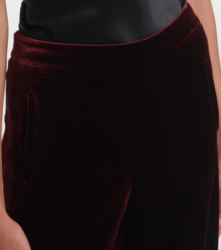 Velvet wide-leg pants