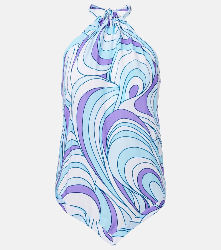 Raya printed halterneck top