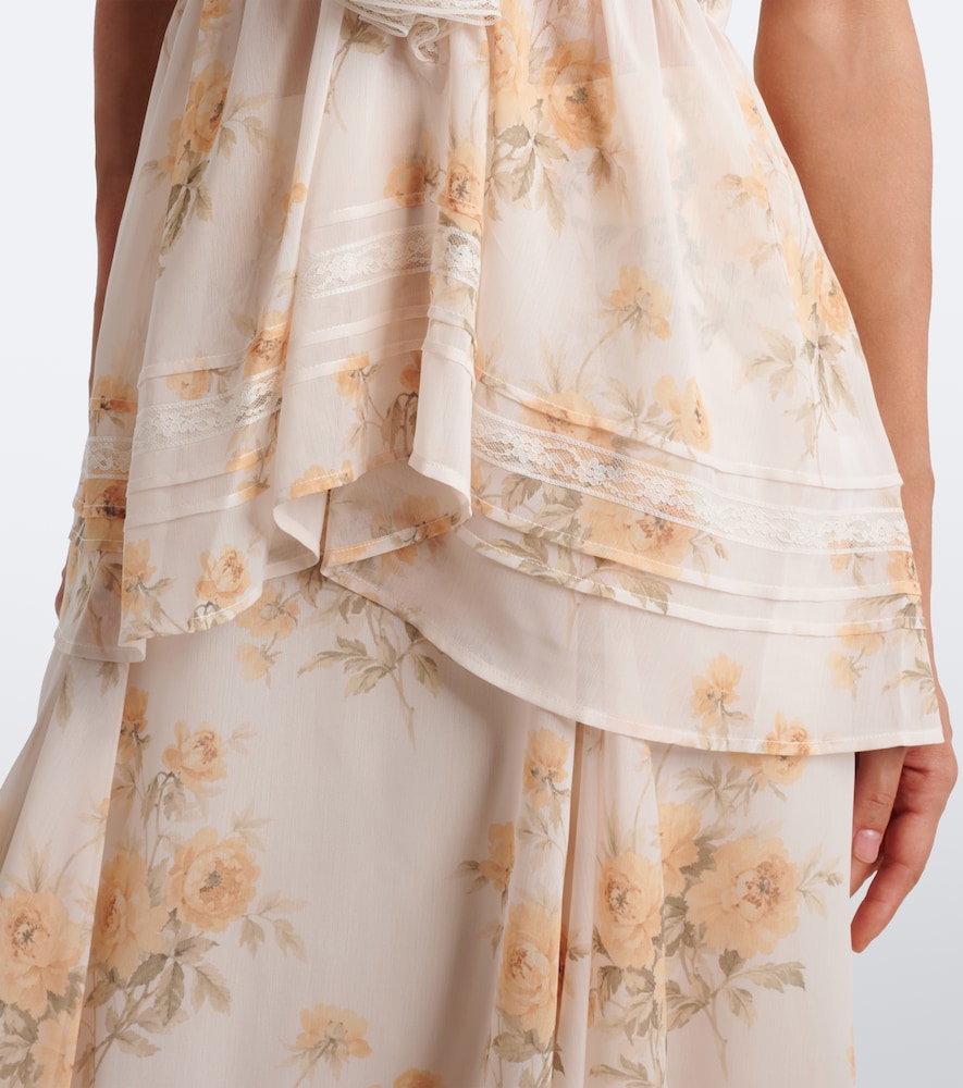 Floral lace-trimmed top