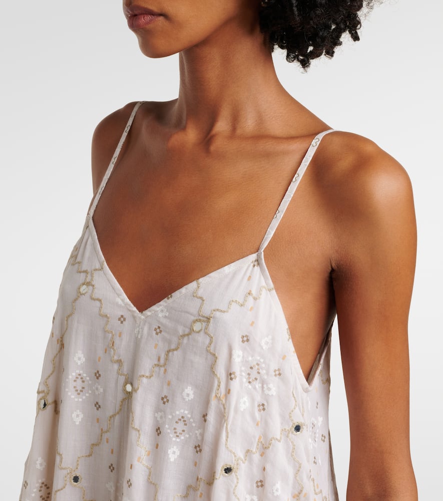 Mosaic printed cotton midi dress