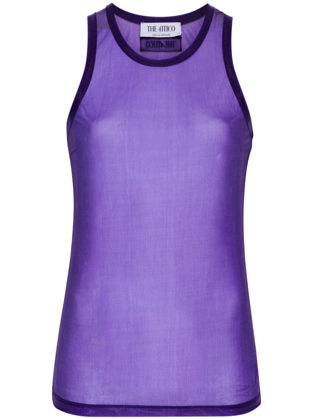 Logo-embroidered sleeveless top - Purple