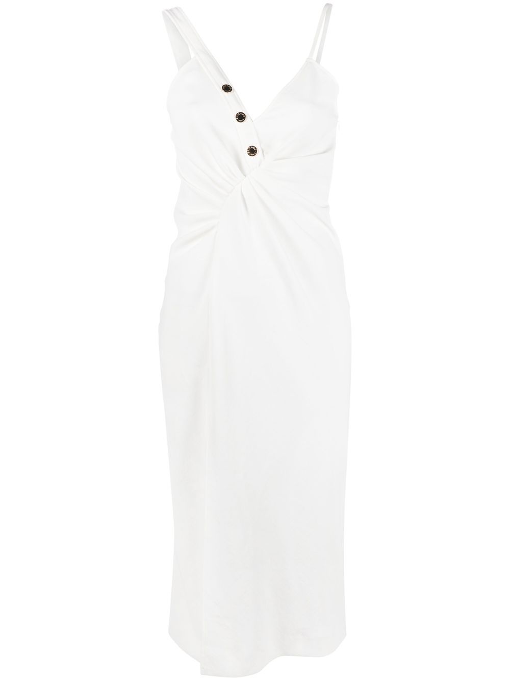 Asymmetric midi dress - White