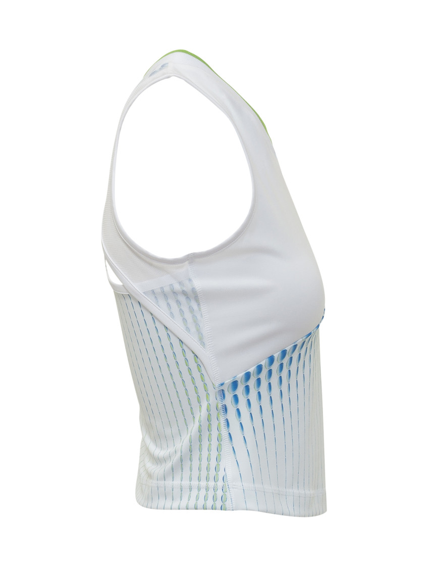 White Printed V Neck Top