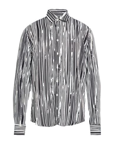 Man Shirt Black Size 40 Viscose