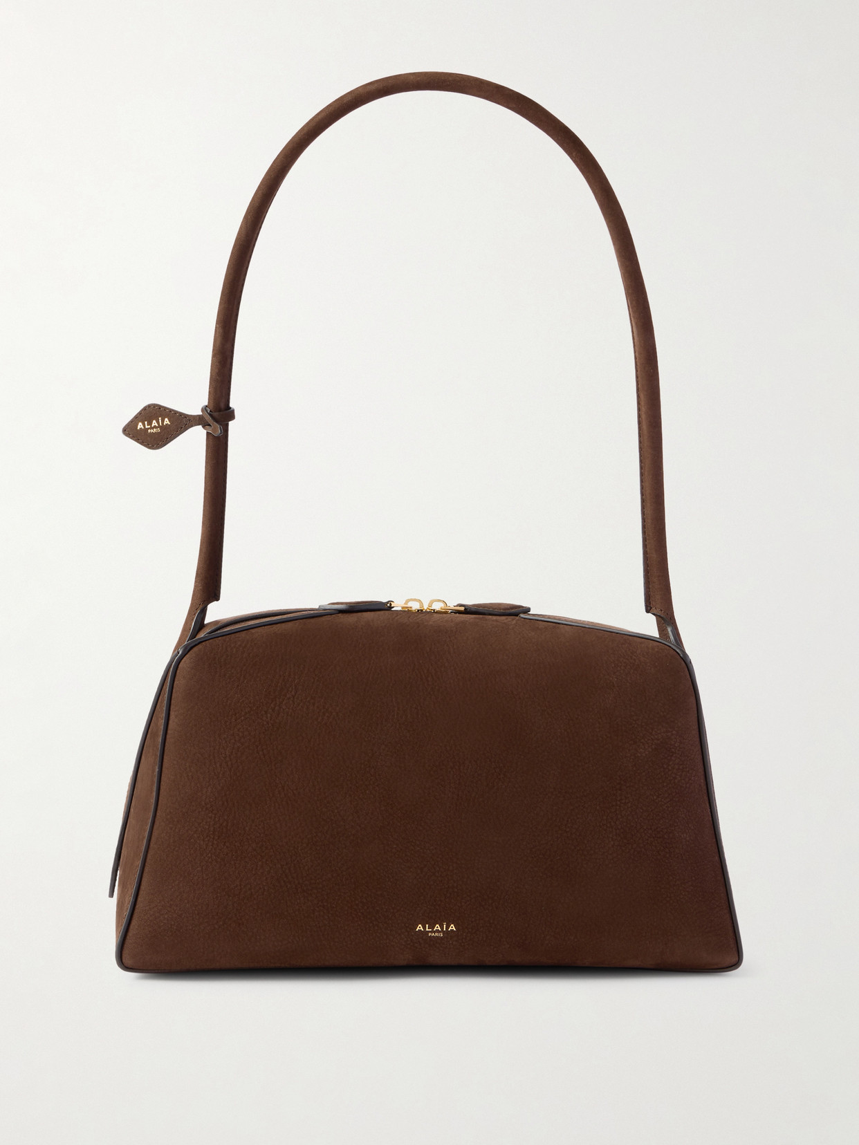 Le Bulldog Medium Nubuck Shoulder Bag - Brown