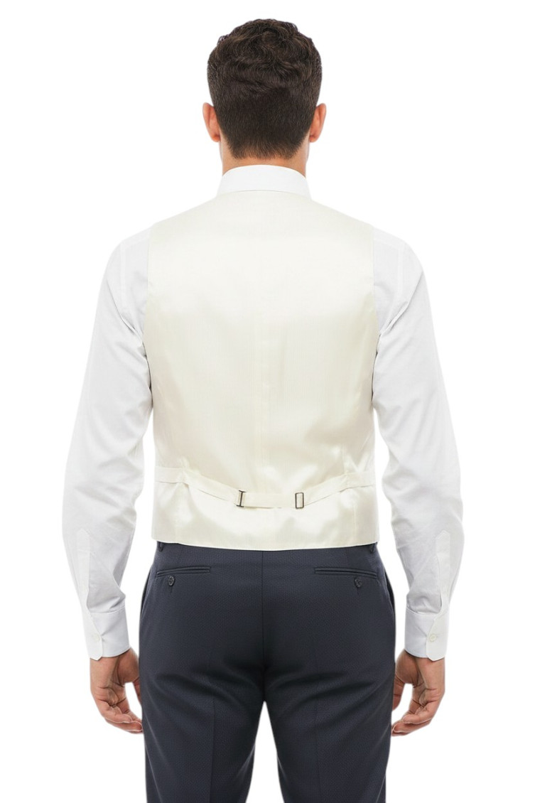 Blue Tailored V Neck Waistcoat