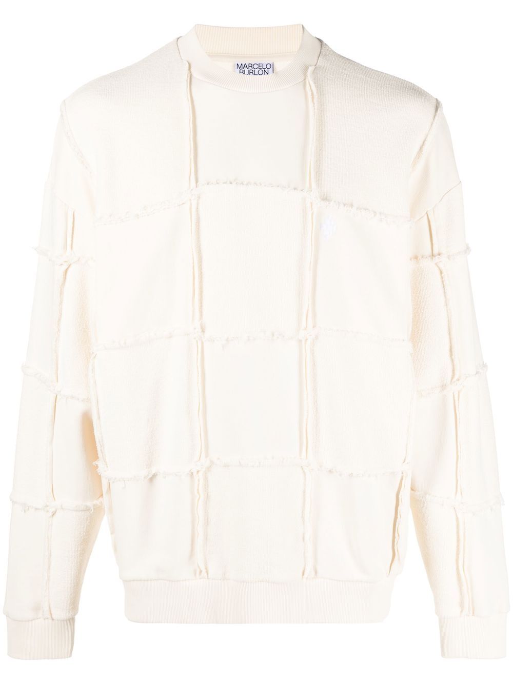 Seam-detailing crew neck jumper - Neutrals