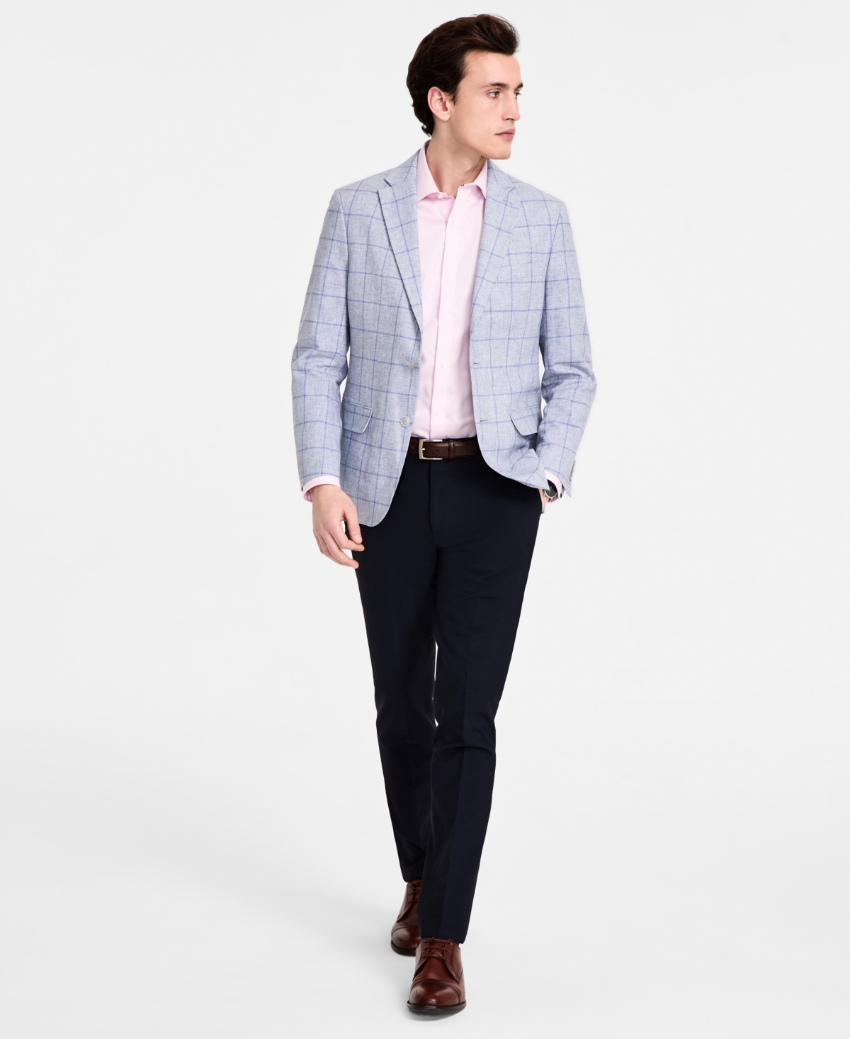 Men's Modern-Fit Plaid Sport Coat - Blue
