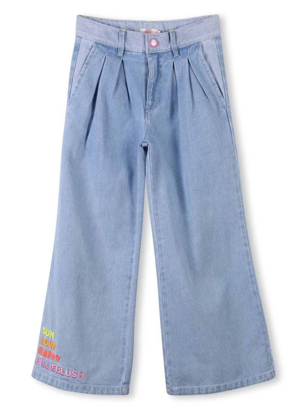 Embroidered wide-leg jeans - Blue
